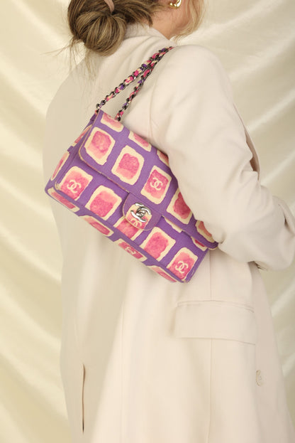 Extremely Rare Chanel Canvas Watercolor Single Flap