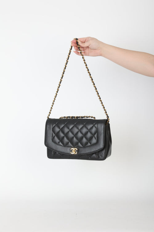 Extremely Rare Chanel 1989 Caviar Medium Diana