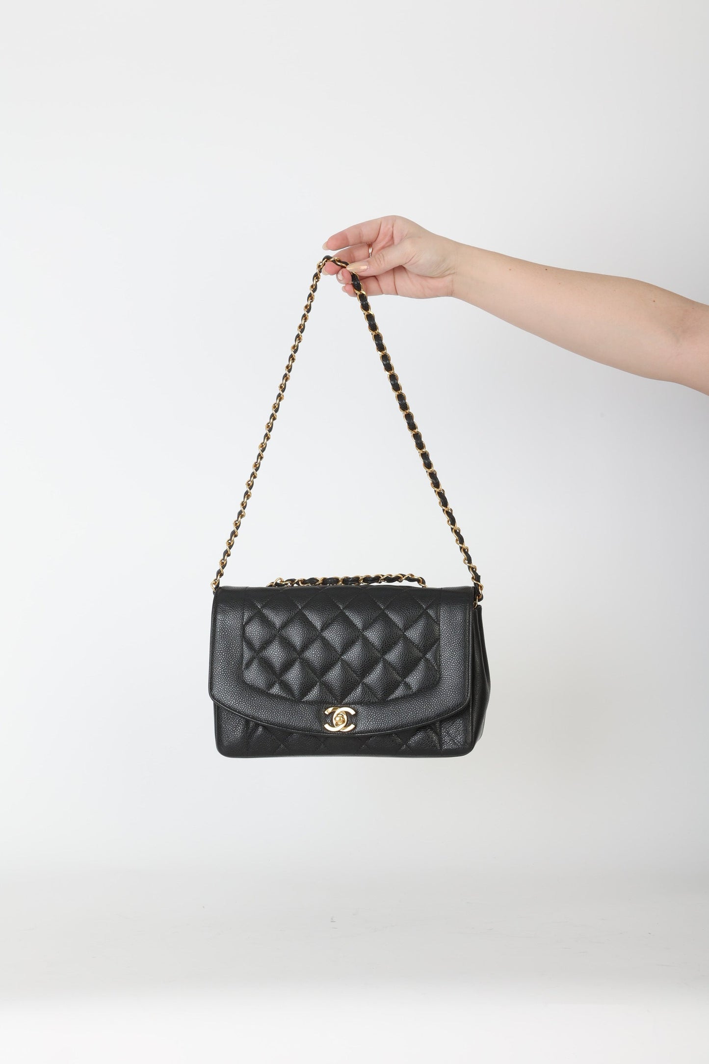 Extremely Rare Chanel 1989 Caviar Medium Diana