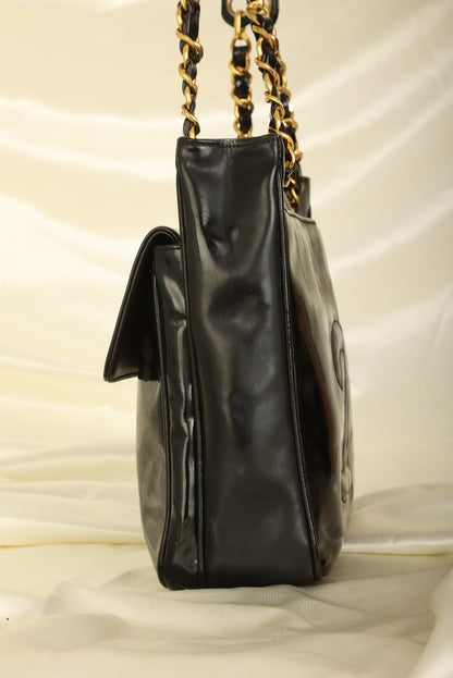 Chanel Patent Turnlock Tote