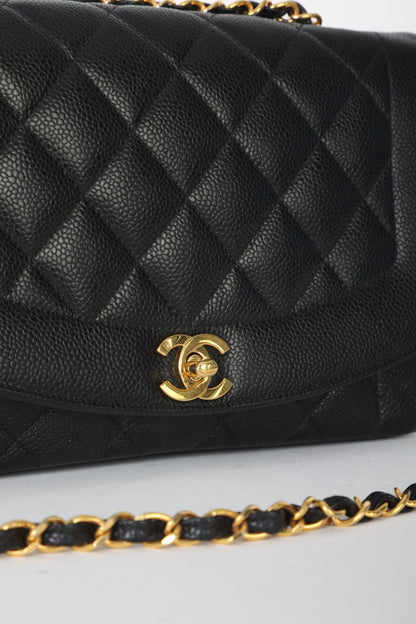 Extremely Rare Chanel 1989 Caviar Medium Diana