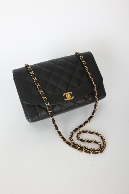 Extremely Rare Chanel 1989 Caviar Medium Diana