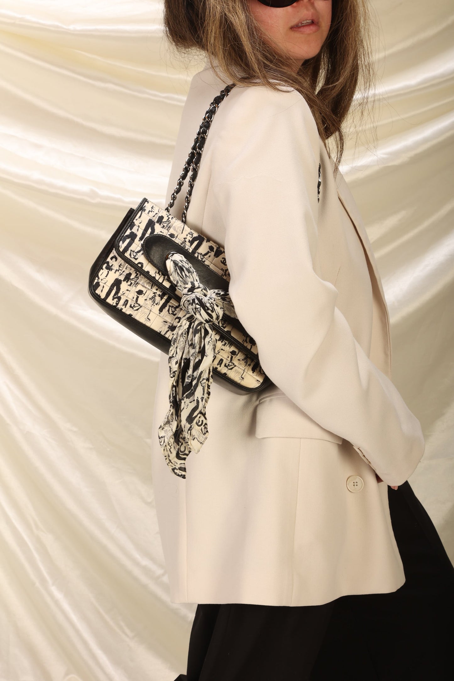 Extremely Rare Chanel Satin Coco Scarf Flap Bag