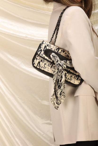 Extremely Rare Chanel Satin Coco Scarf Flap Bag
