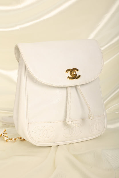 Chanel Caviar Logo Backpack