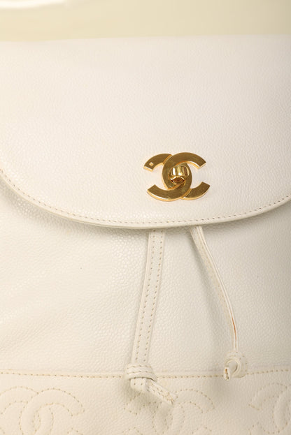 Chanel Caviar Logo Backpack