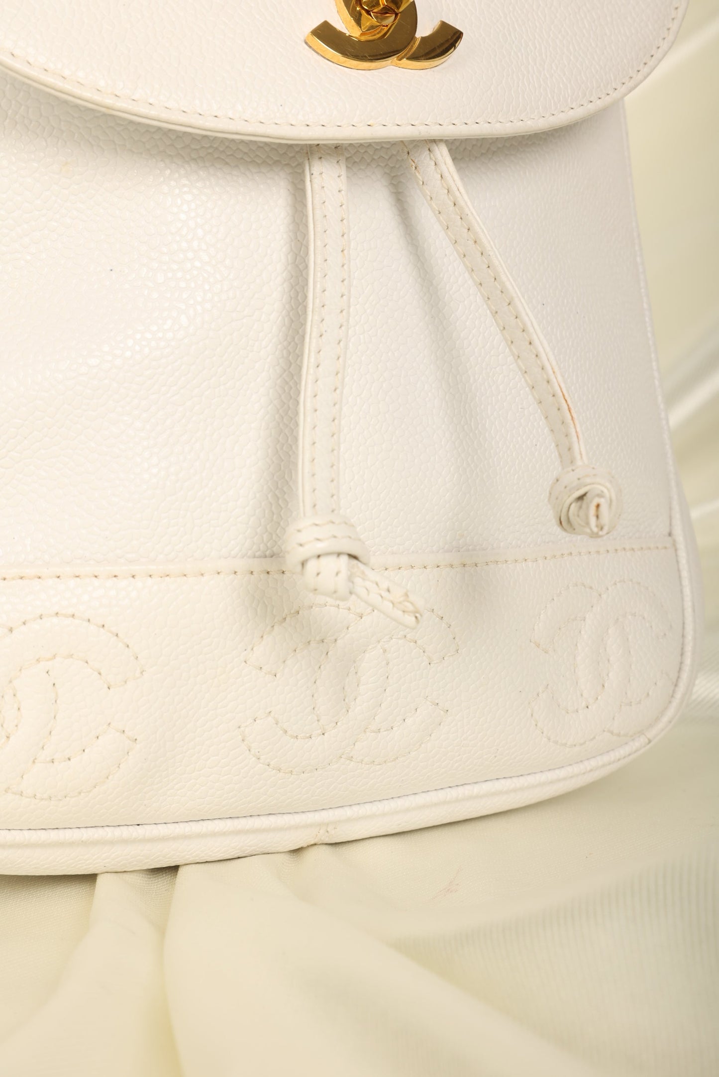 Chanel Caviar Logo Backpack