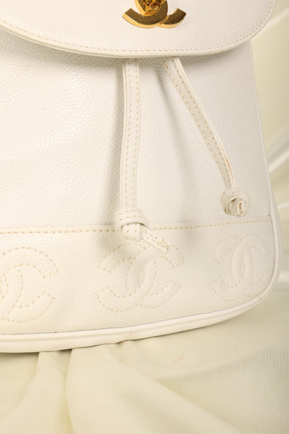 Chanel Caviar Logo Backpack