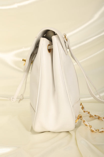 Chanel Caviar Logo Backpack