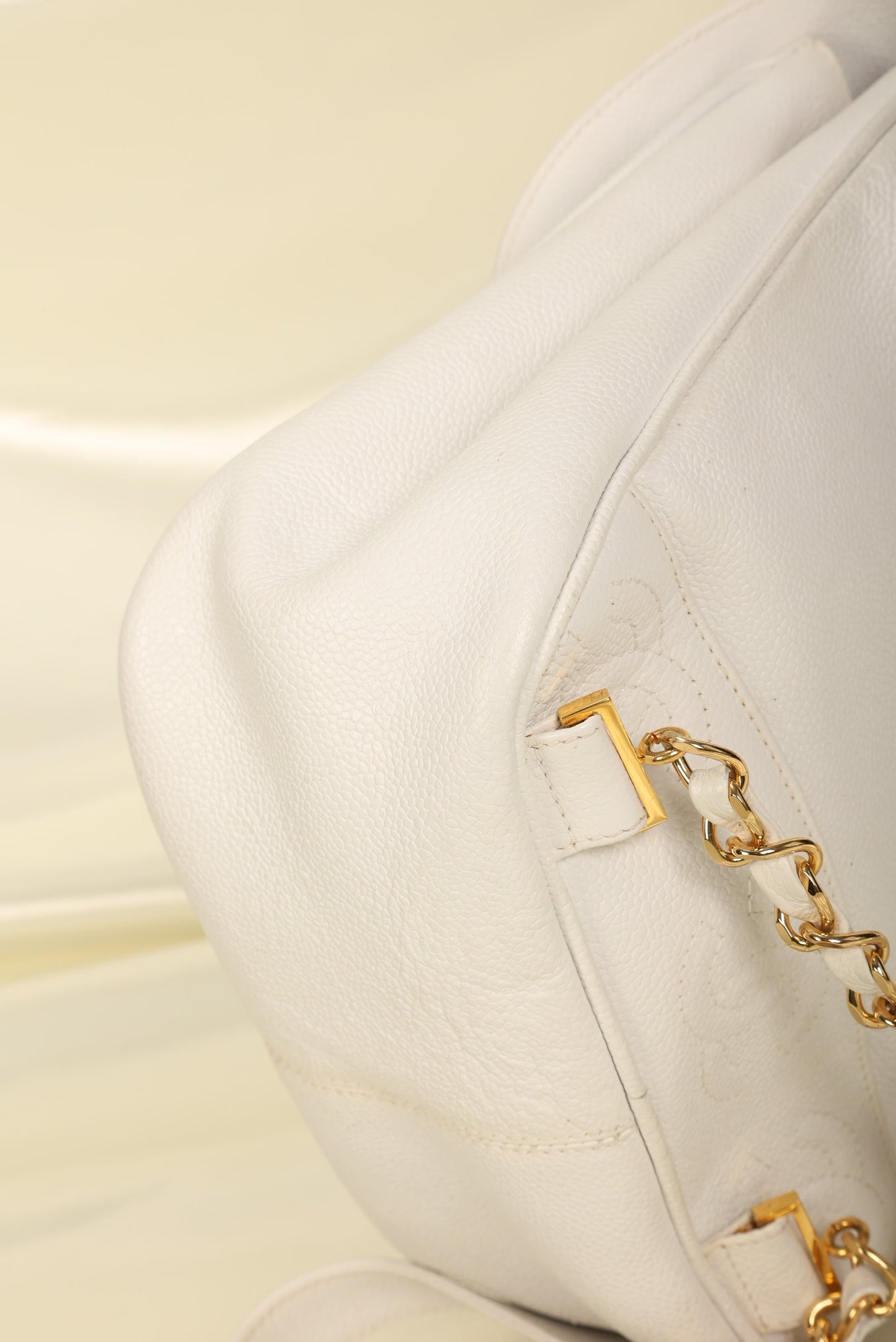 Chanel Caviar Logo Backpack