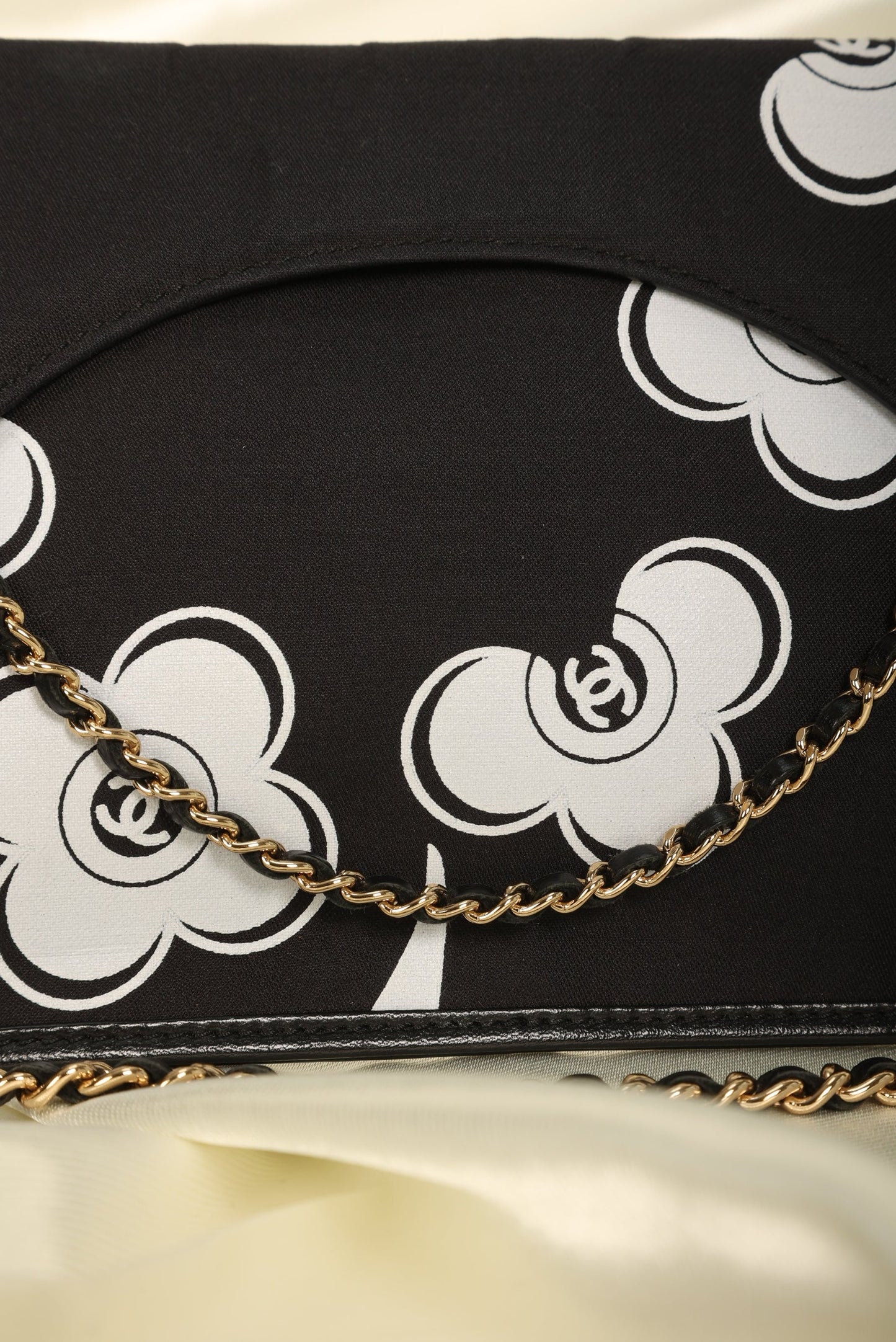 Extremely Rare Chanel Camellia CC Chain Pochette