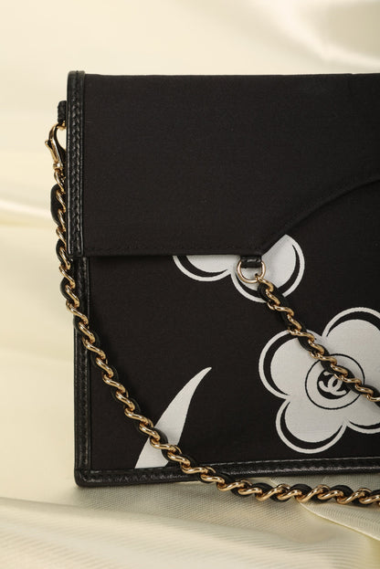 Extremely Rare Chanel Camellia CC Chain Pochette