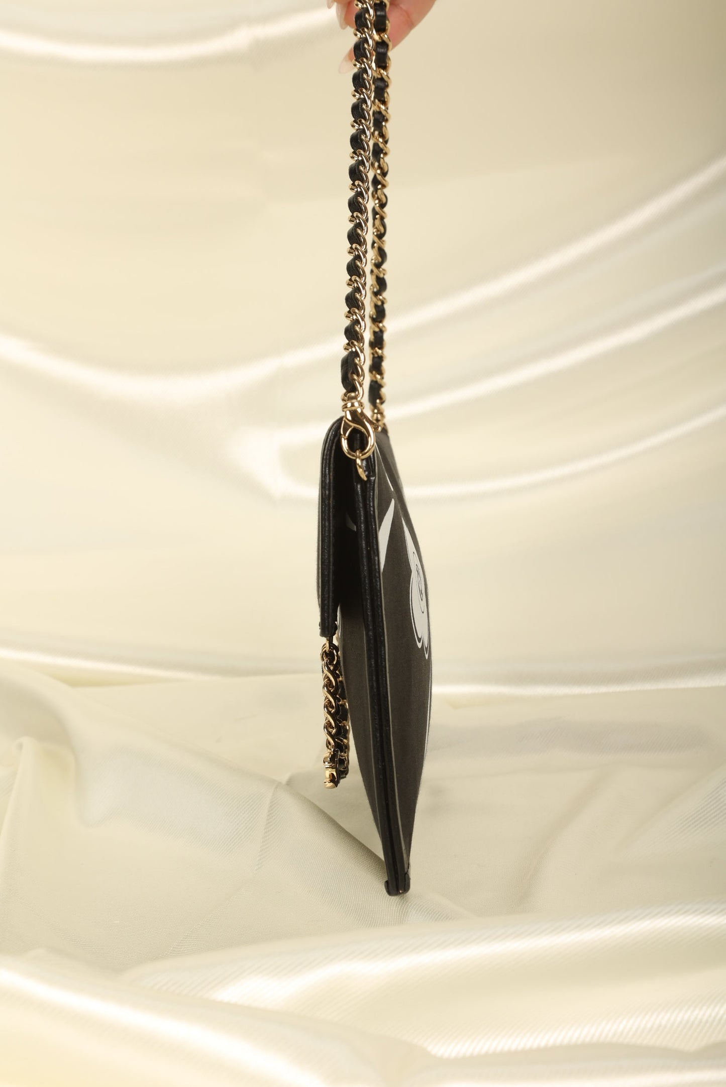 Extremely Rare Chanel Camellia CC Chain Pochette