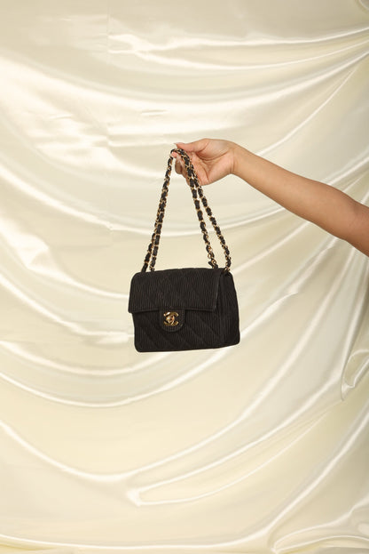 Chanel Satin Quilted Flap Bag