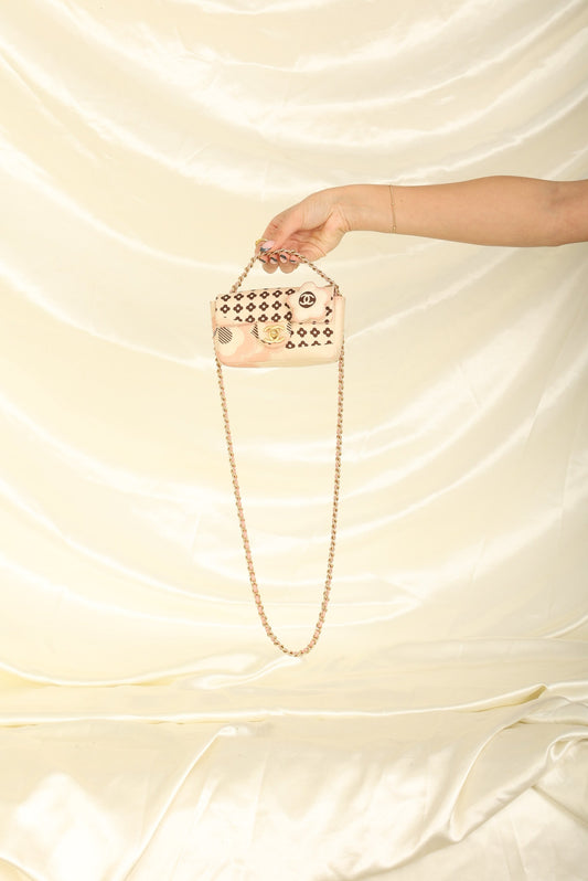 Extremely Rare Chanel 2005 Satin Camellia Mini Crossbody