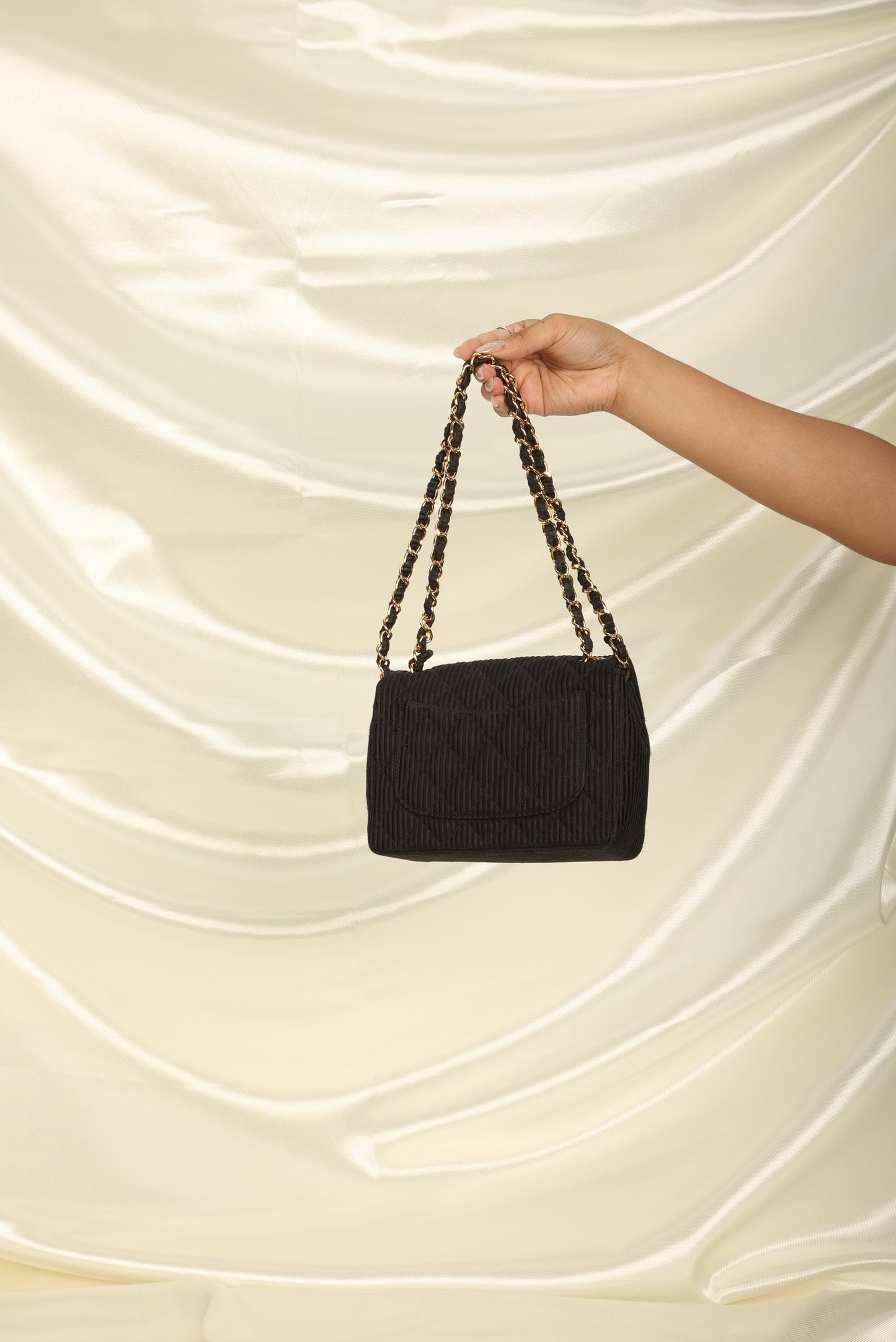 Chanel Satin Quilted Flap Bag