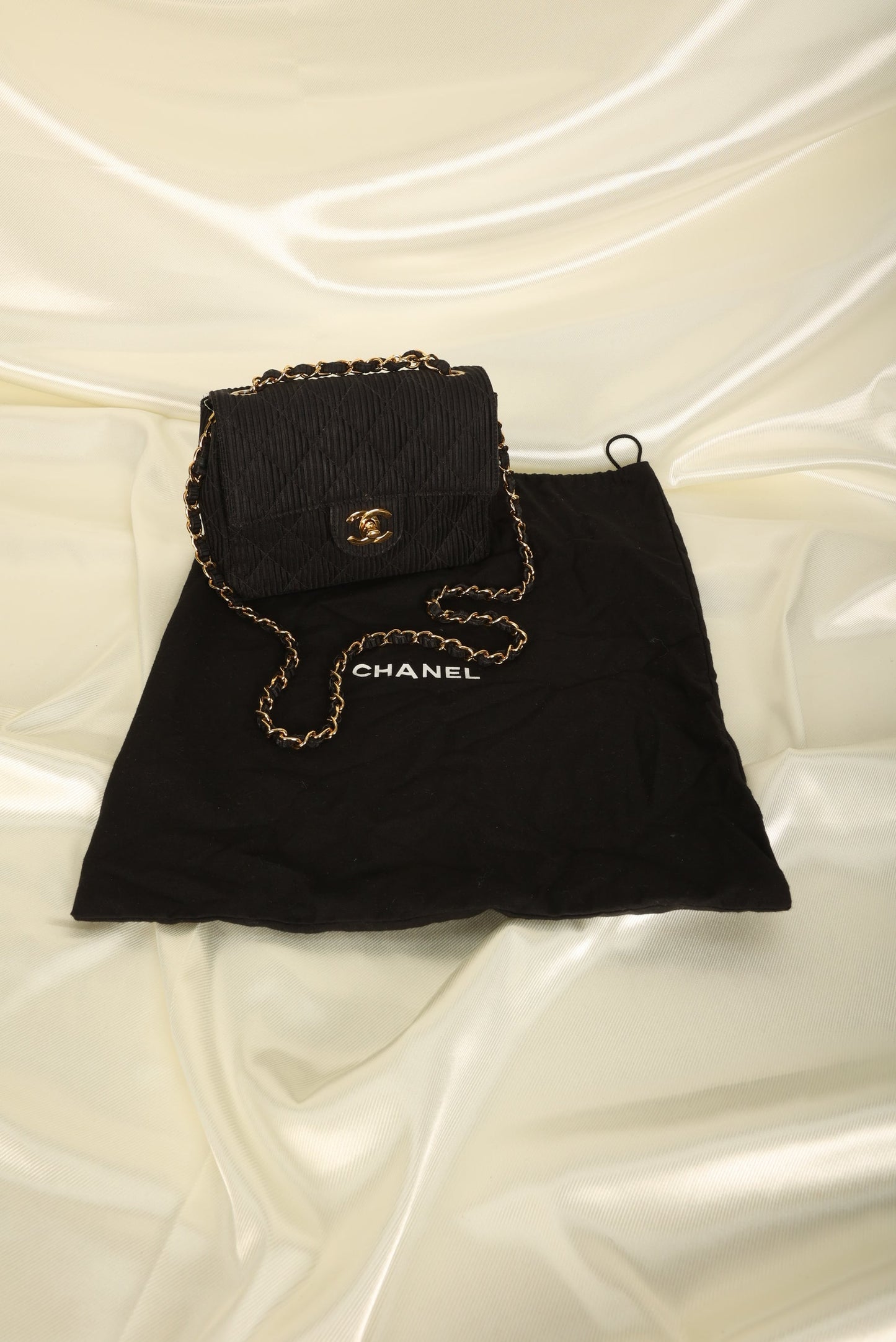 Chanel Satin Quilted Flap Bag
