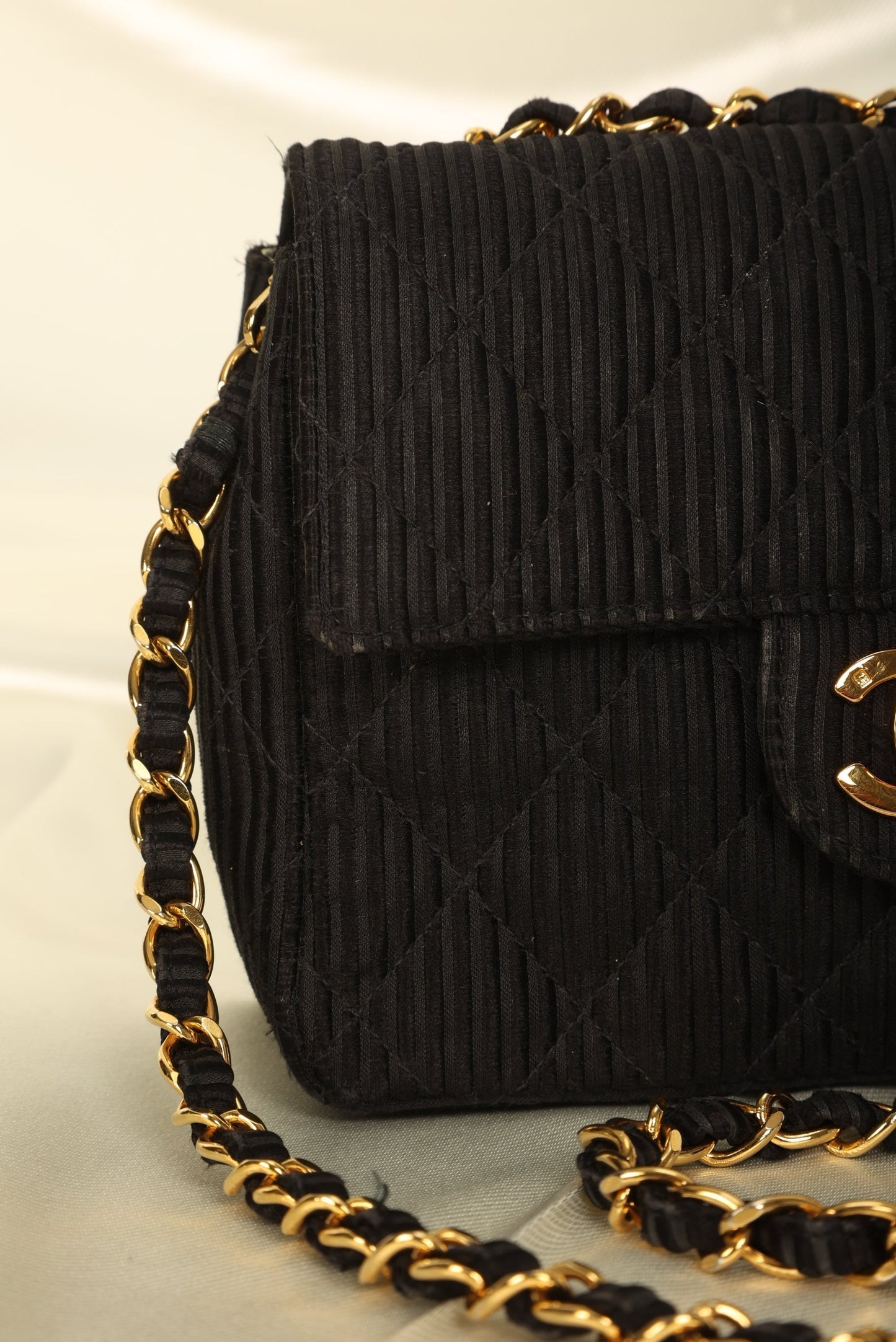 Chanel Satin Quilted Flap Bag