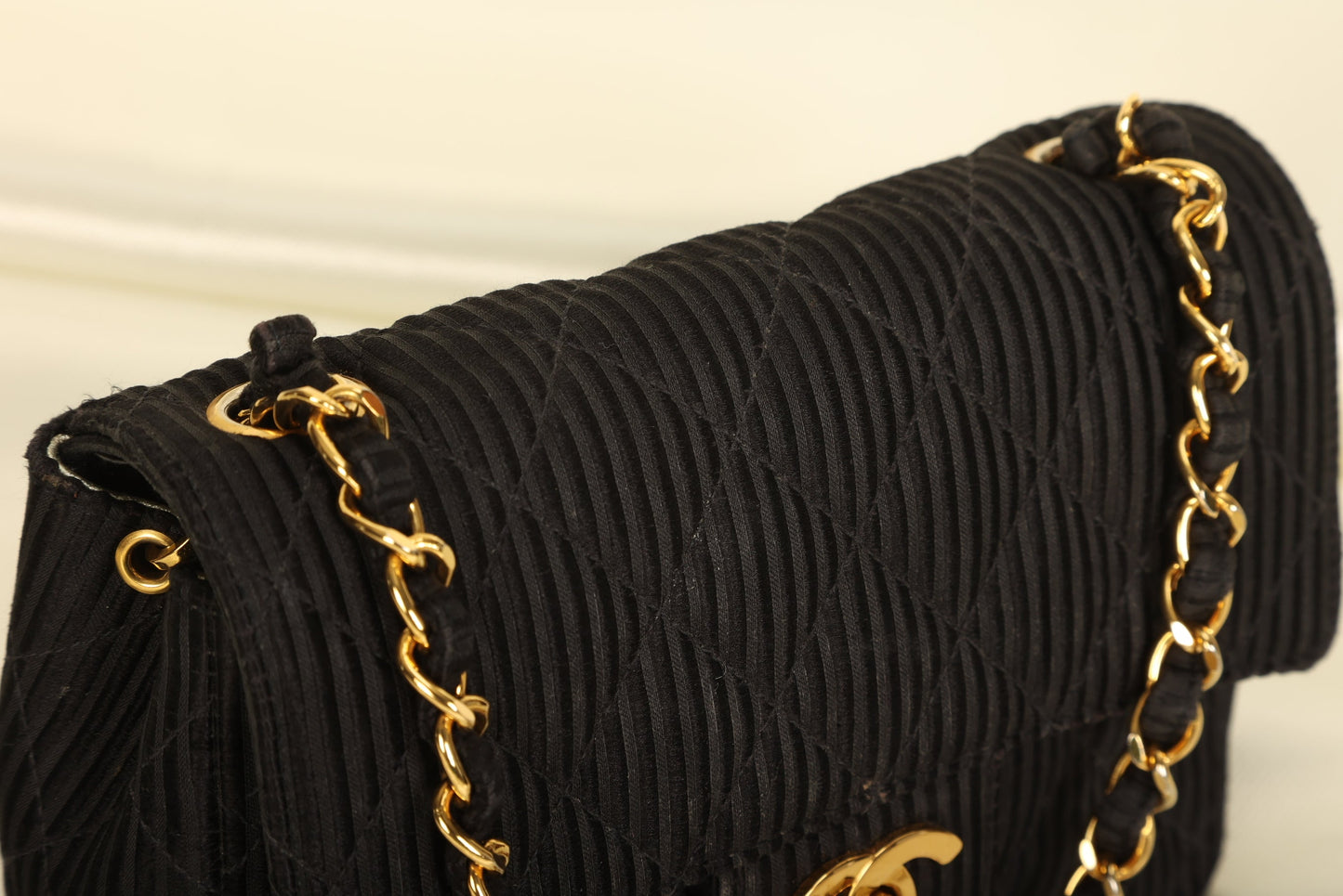 Chanel Satin Quilted Flap Bag