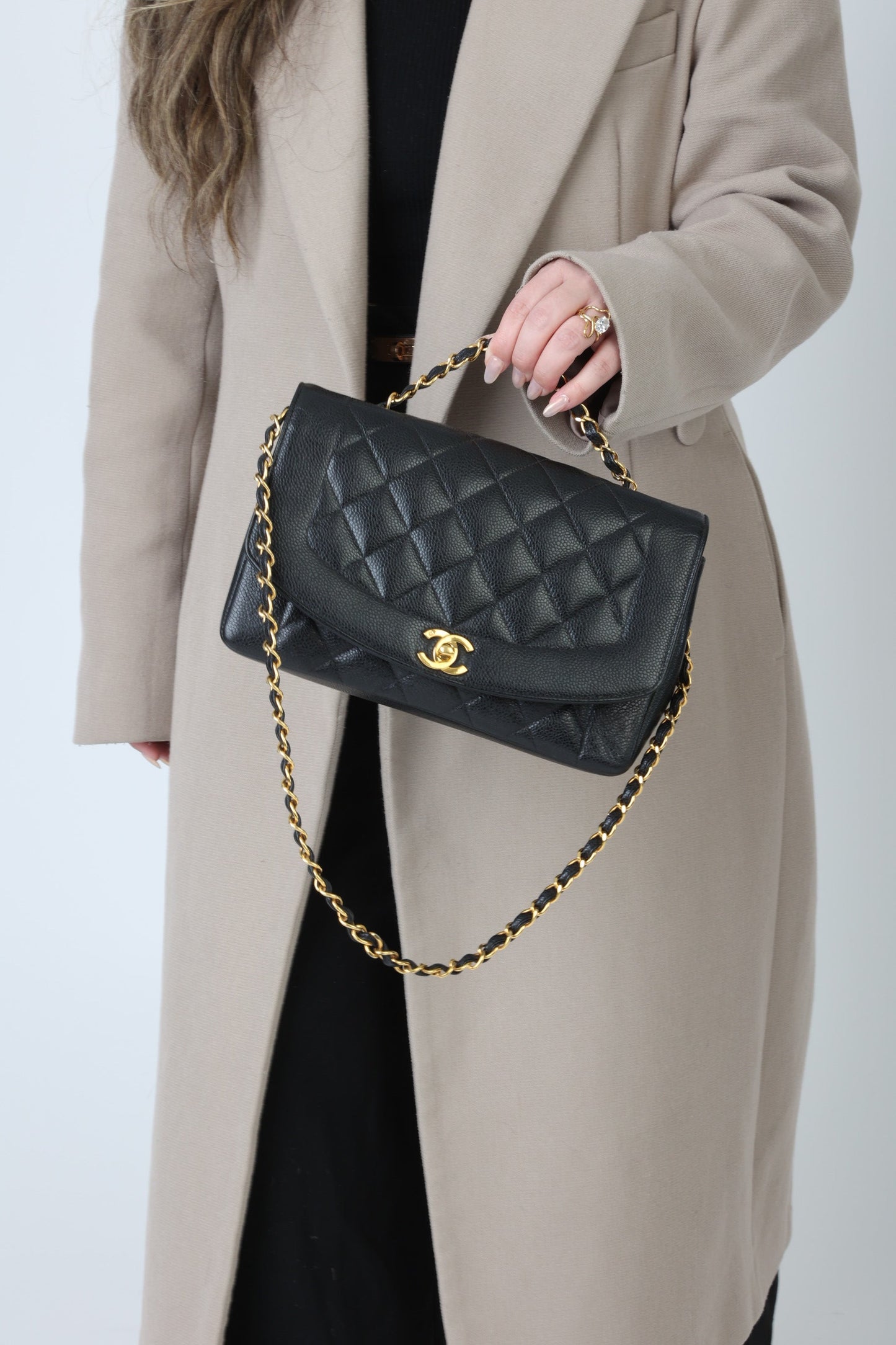 Extremely Rare Chanel 1989 Caviar Medium Diana