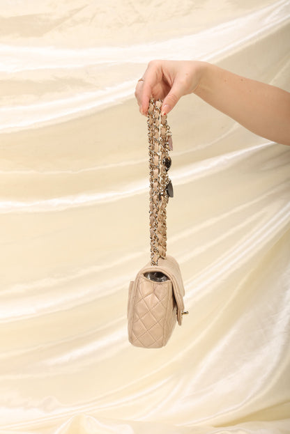 Extremely Rare Limited Edition Chanel Lambskin Heart Baguette