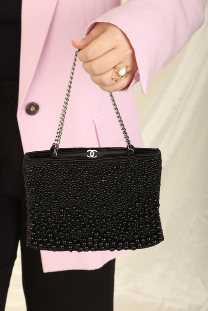 Extremely Rare Chanel 2000 Beaded Mini Chain Tote