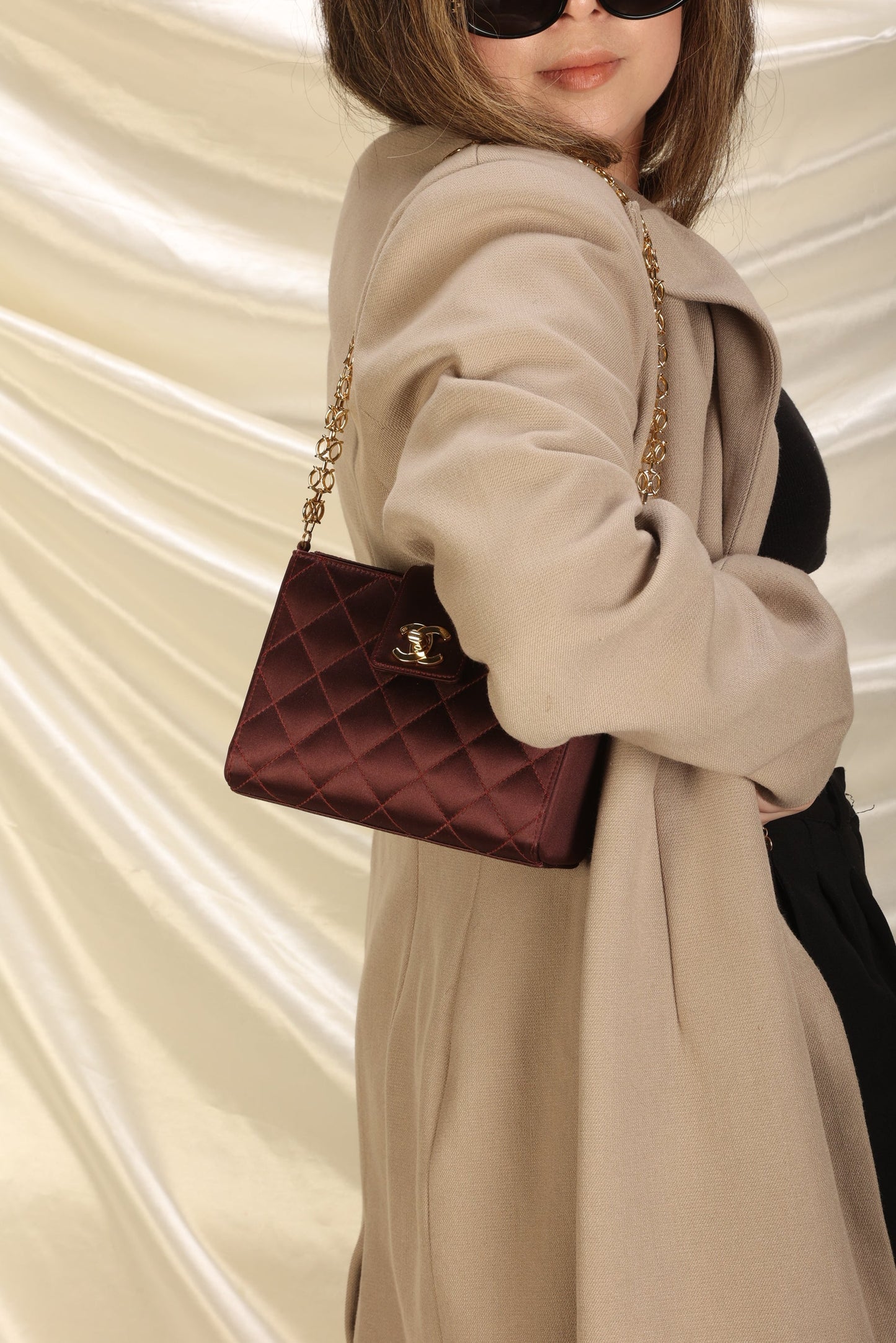 Extremely Rare Chanel Satin Chain Pochette
