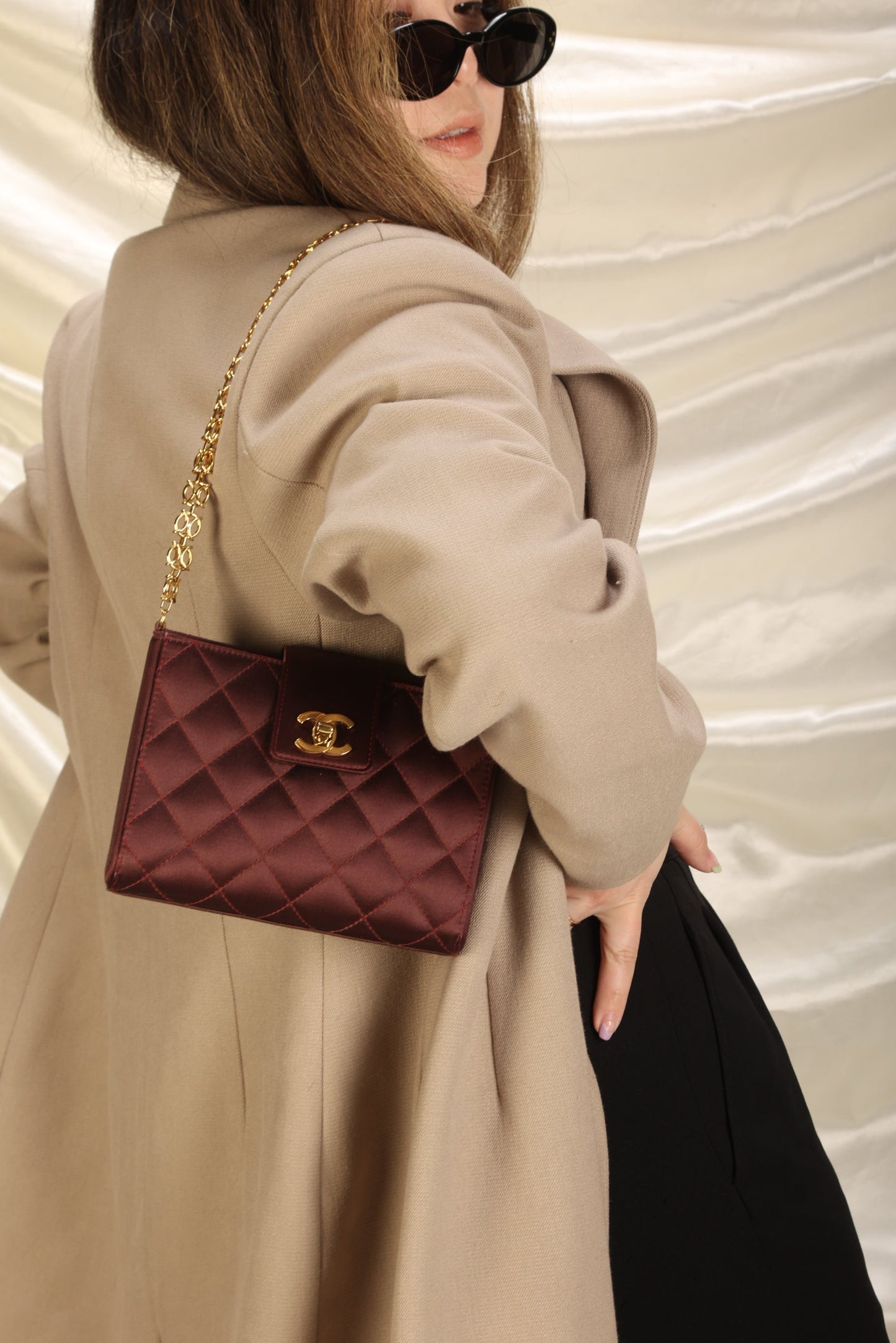 Extremely Rare Chanel Satin Chain Pochette