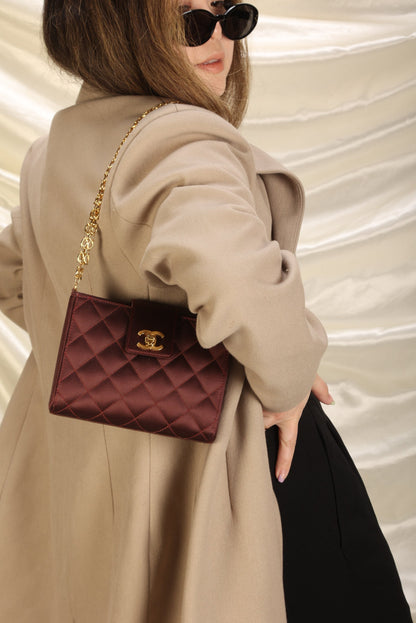 Extremely Rare Chanel Satin Chain Pochette