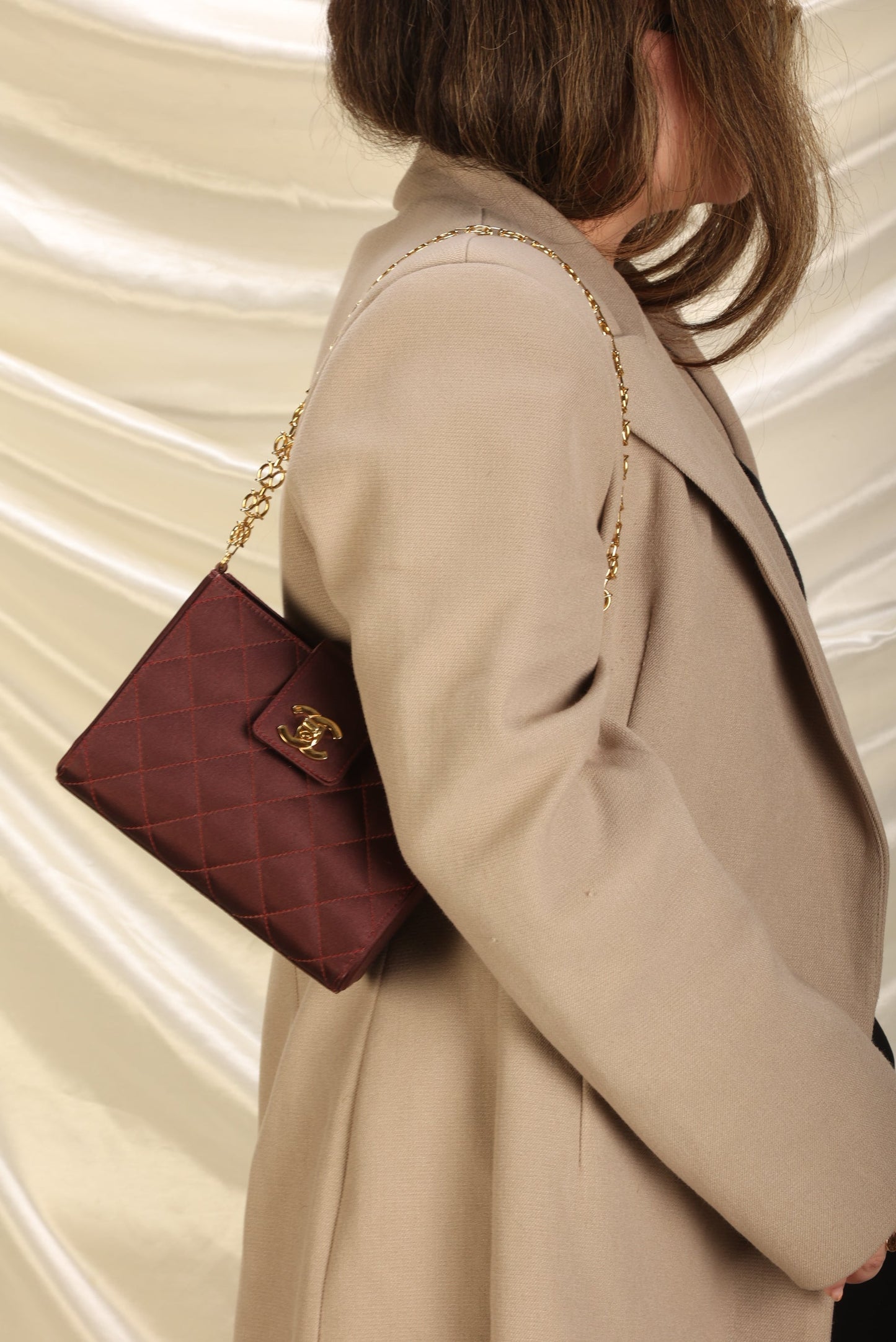 Extremely Rare Chanel Satin Chain Pochette