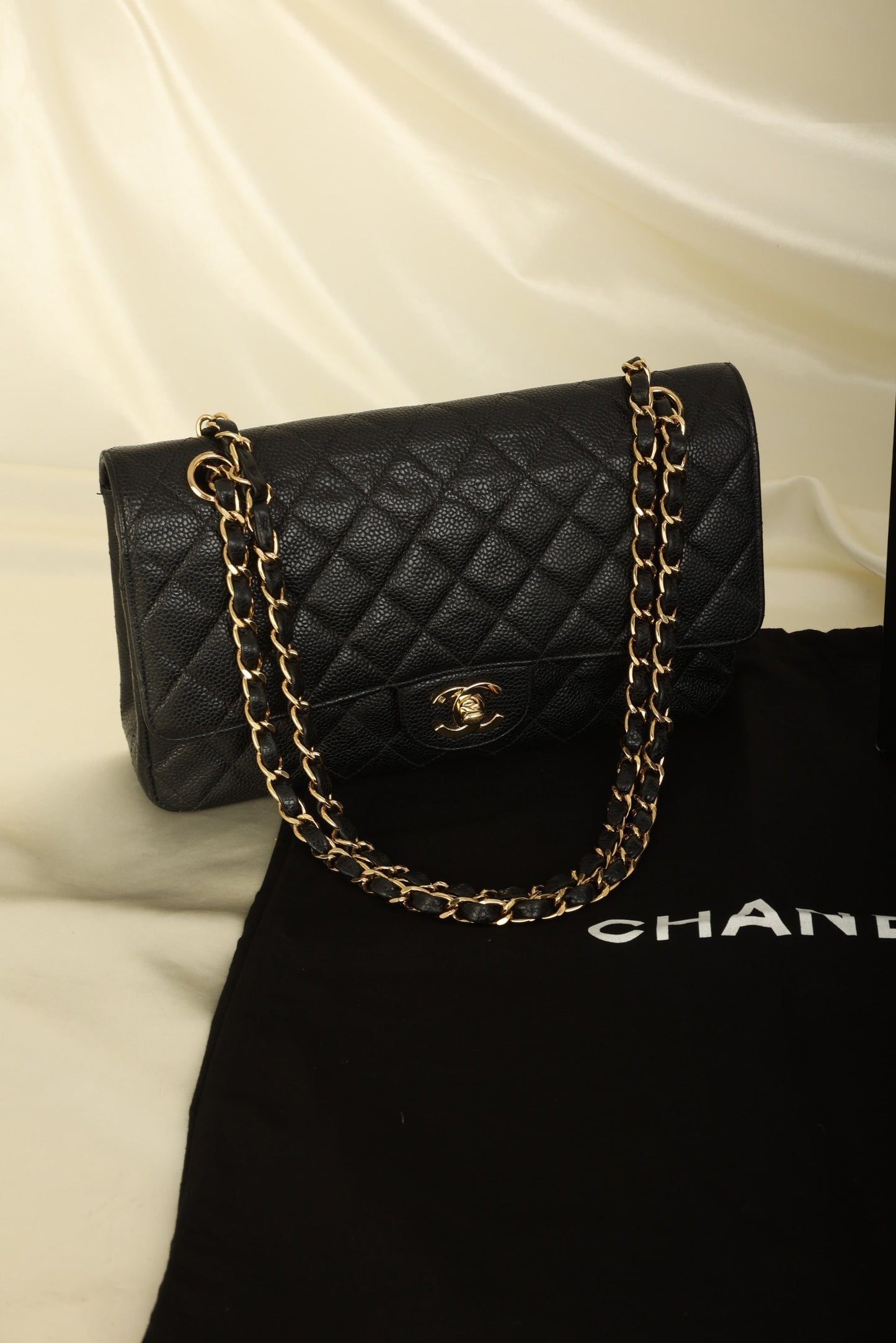 Chanel 2002 Caviar Medium Double Flap