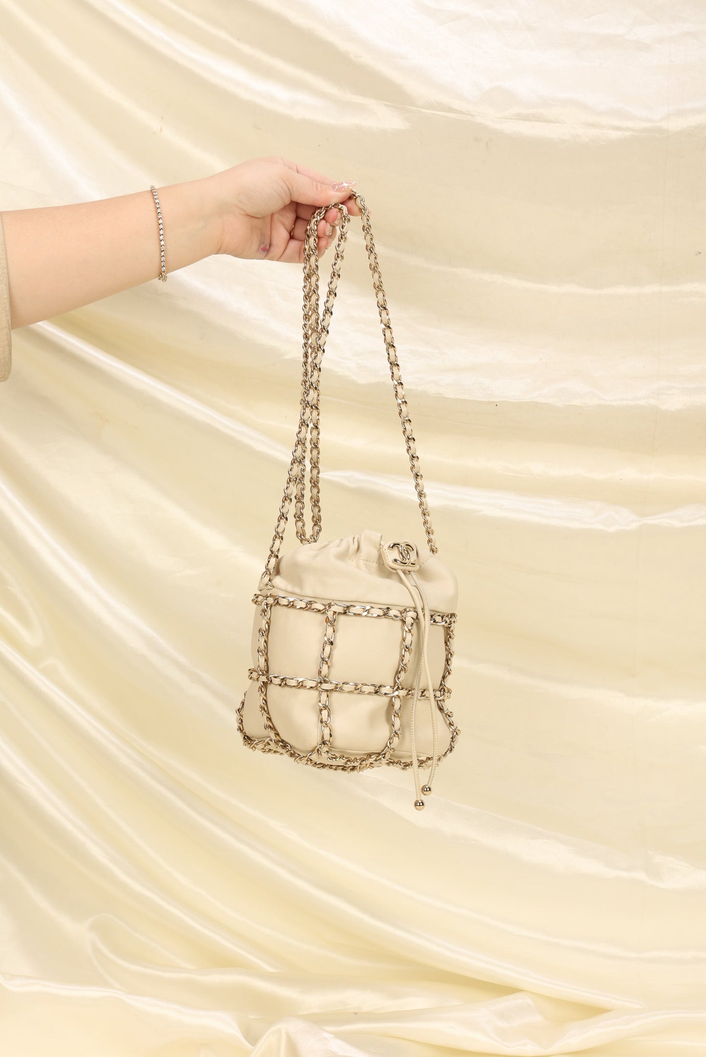 Chanel 2020 Frame Chain Basket Mini Bucket Bag