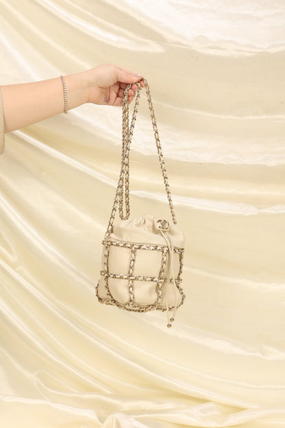 Chanel 2020 Frame Chain Basket Mini Bucket Bag