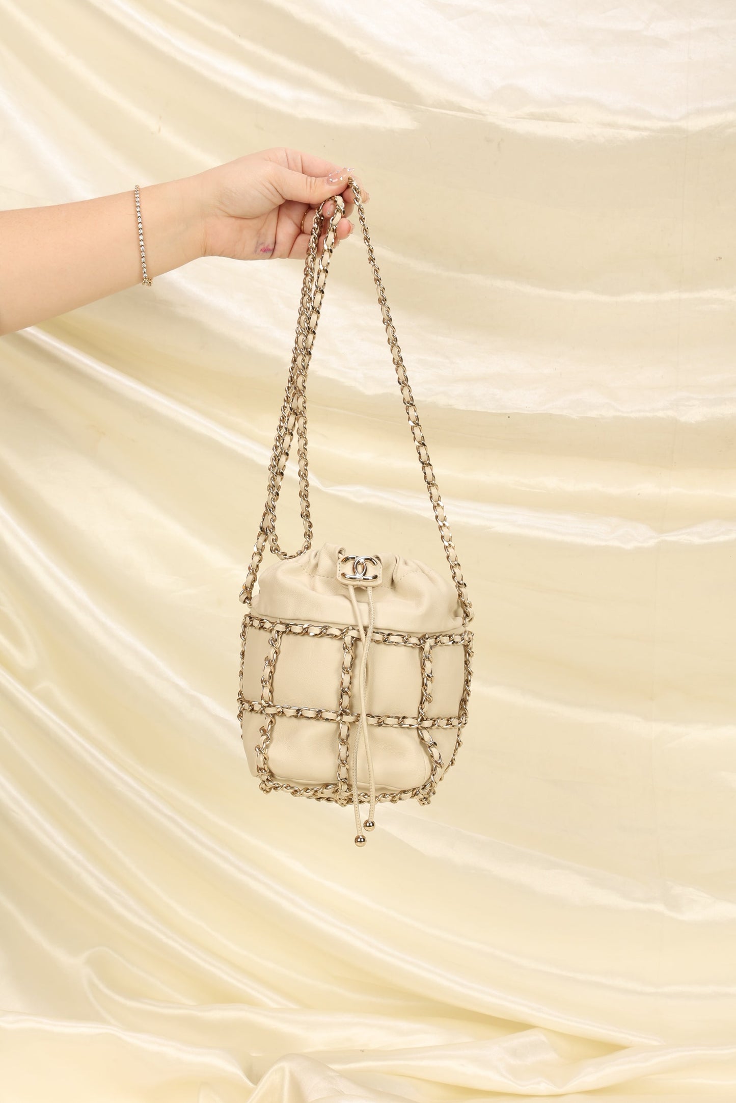Chanel 2020 Frame Chain Basket Mini Bucket Bag