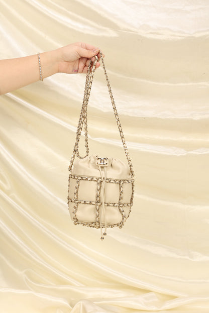 Chanel 2020 Frame Chain Basket Mini Bucket Bag