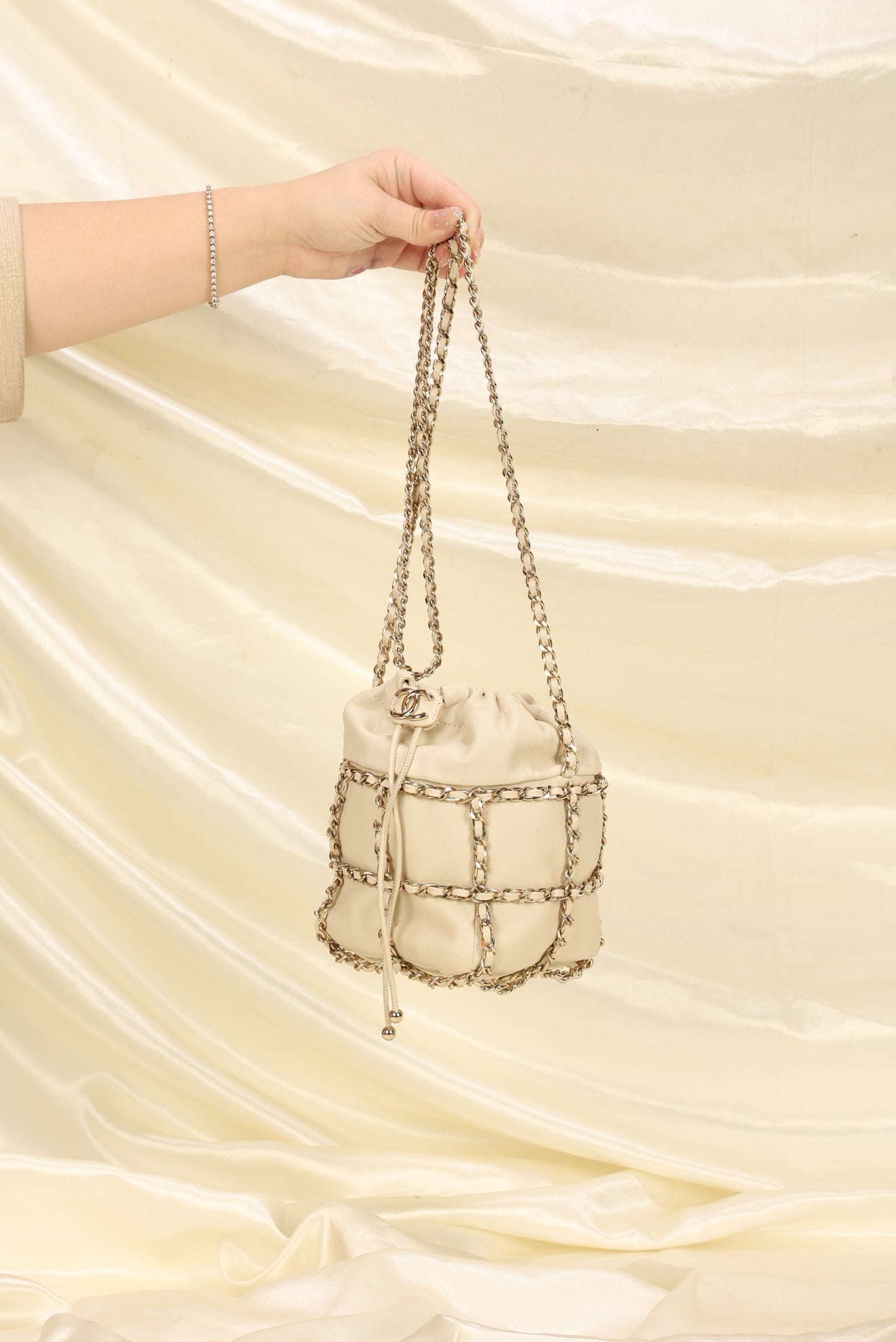 Chanel 2020 Frame Chain Basket Mini Bucket Bag