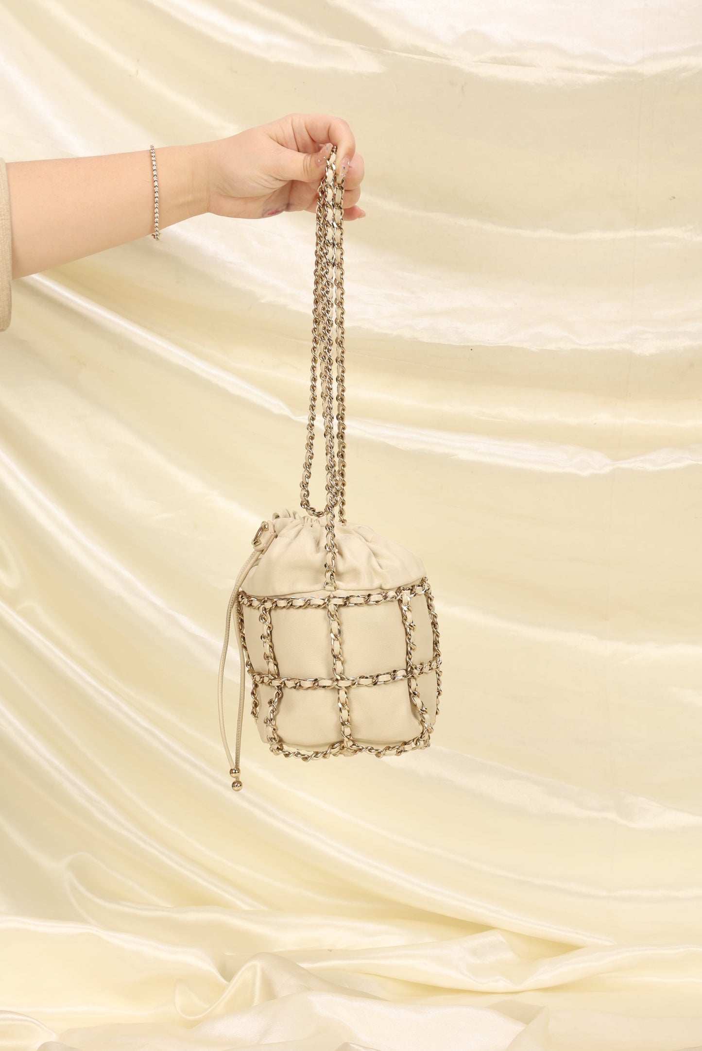 Chanel 2020 Frame Chain Basket Mini Bucket Bag