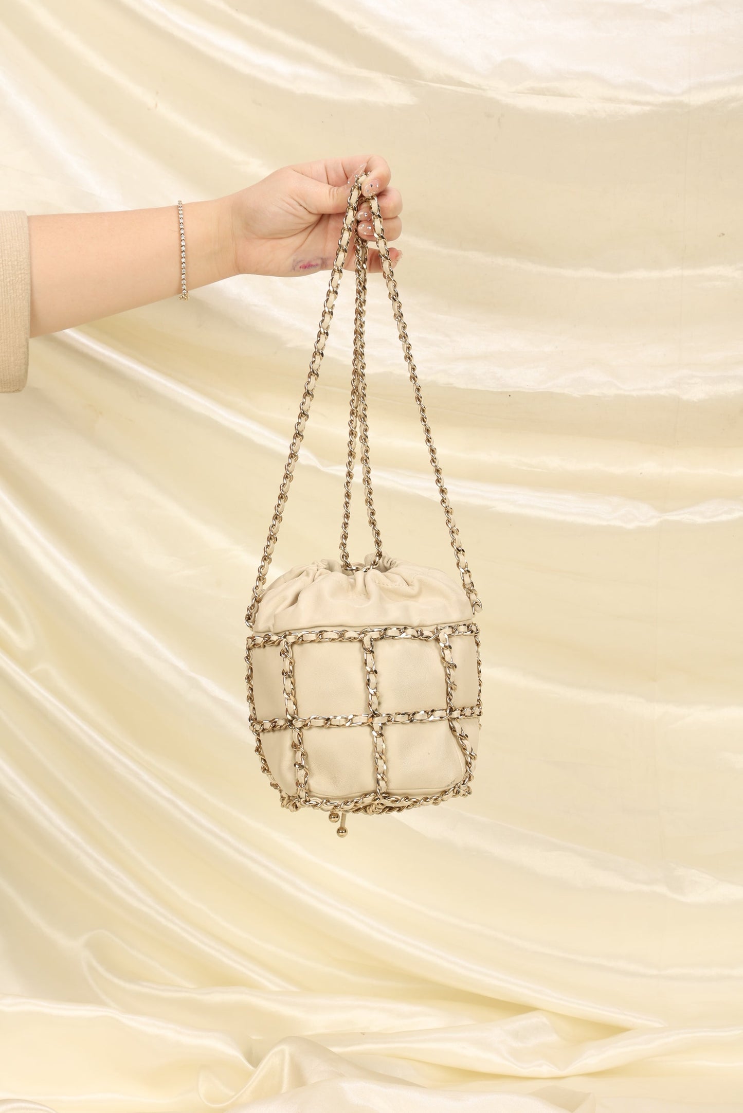Chanel 2020 Frame Chain Basket Mini Bucket Bag