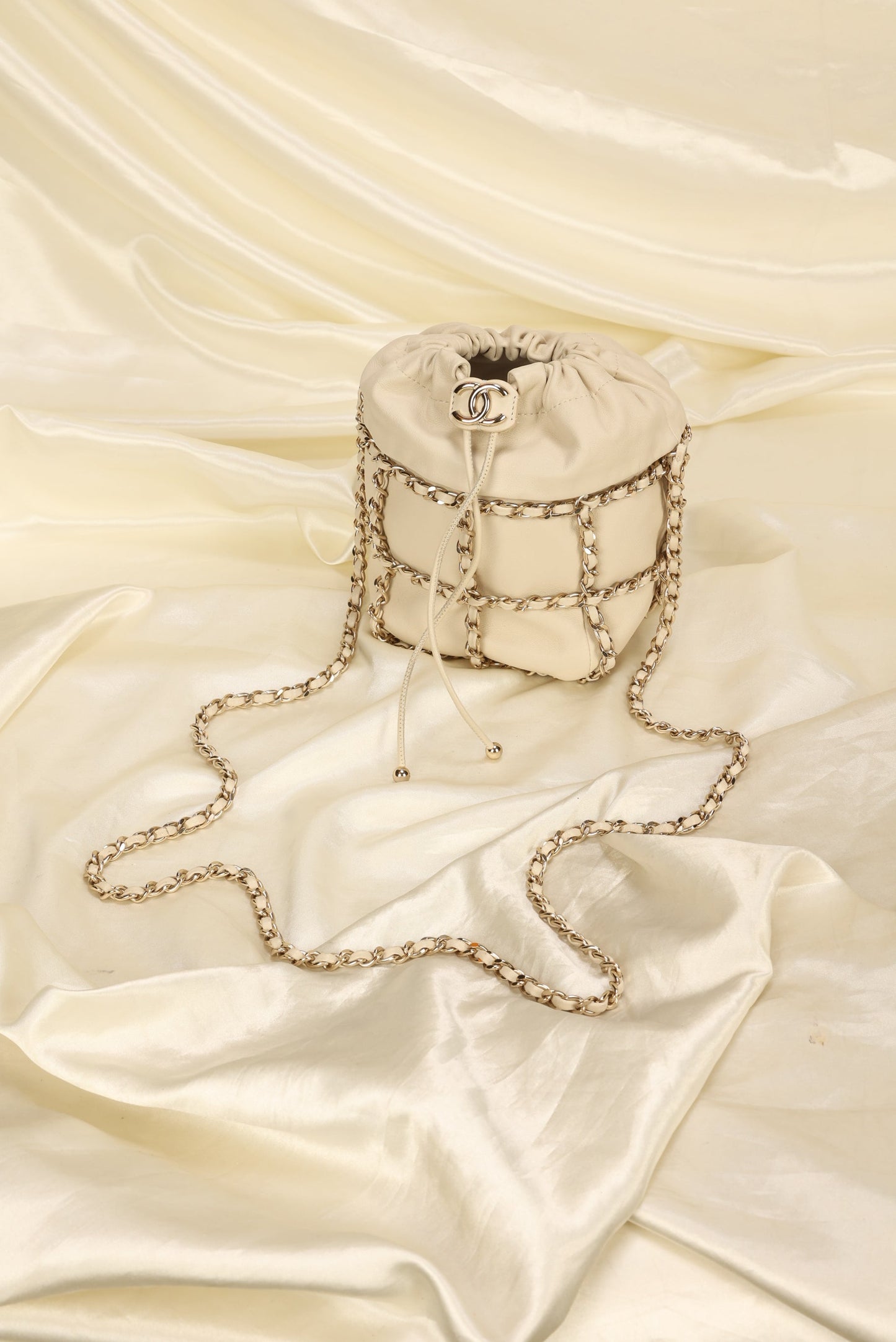 Chanel 2020 Frame Chain Basket Mini Bucket Bag