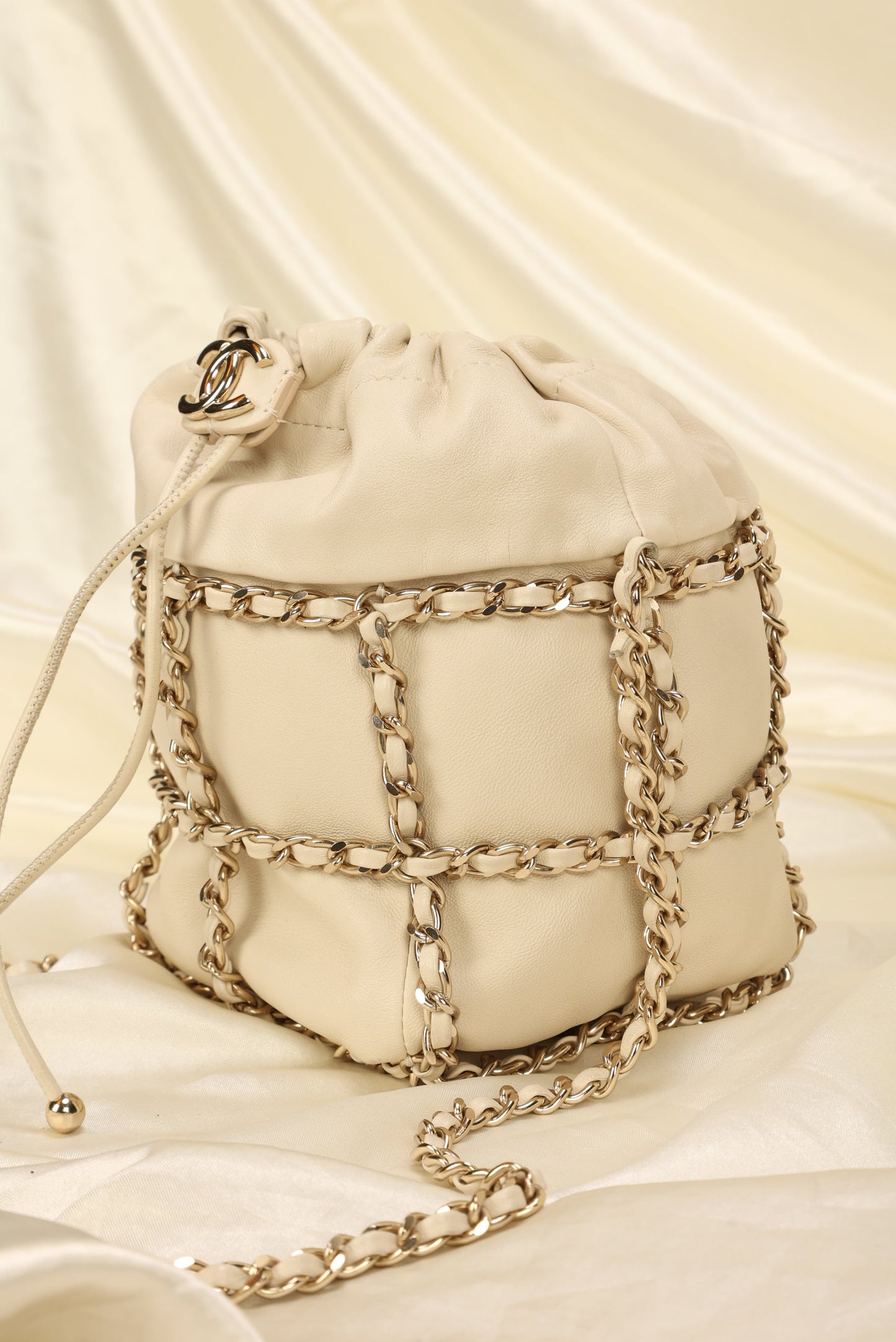 Chanel 2020 Frame Chain Basket Mini Bucket Bag