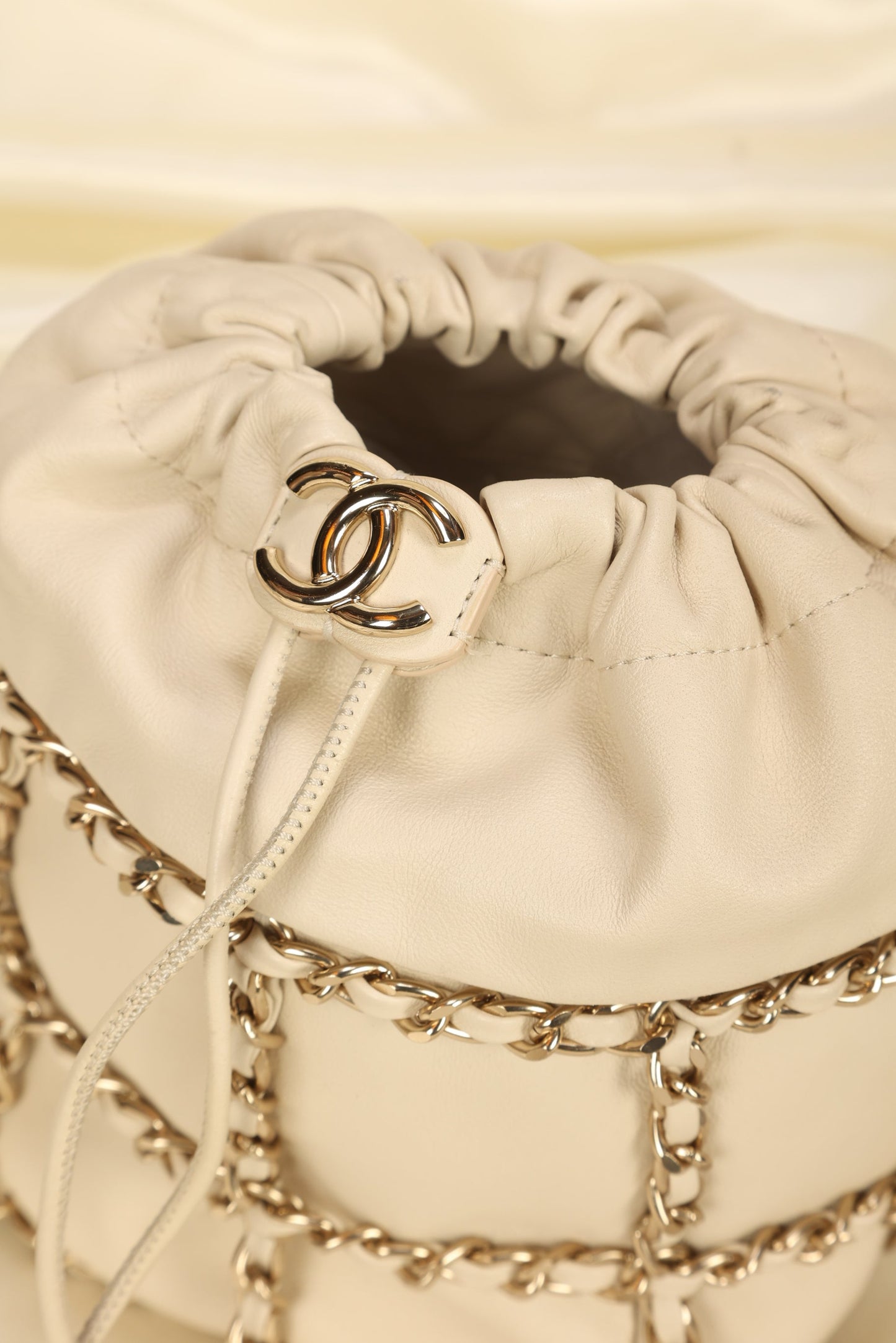 Chanel 2020 Frame Chain Basket Mini Bucket Bag