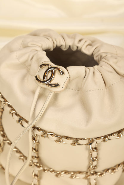 Chanel 2020 Frame Chain Basket Mini Bucket Bag