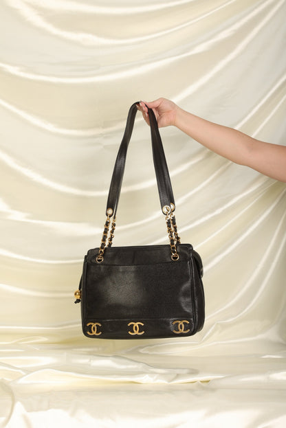 Chanel Caviar Logo Tote