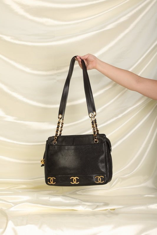 Chanel Caviar Logo Tote