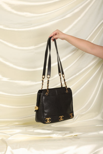 Chanel Caviar Logo Tote