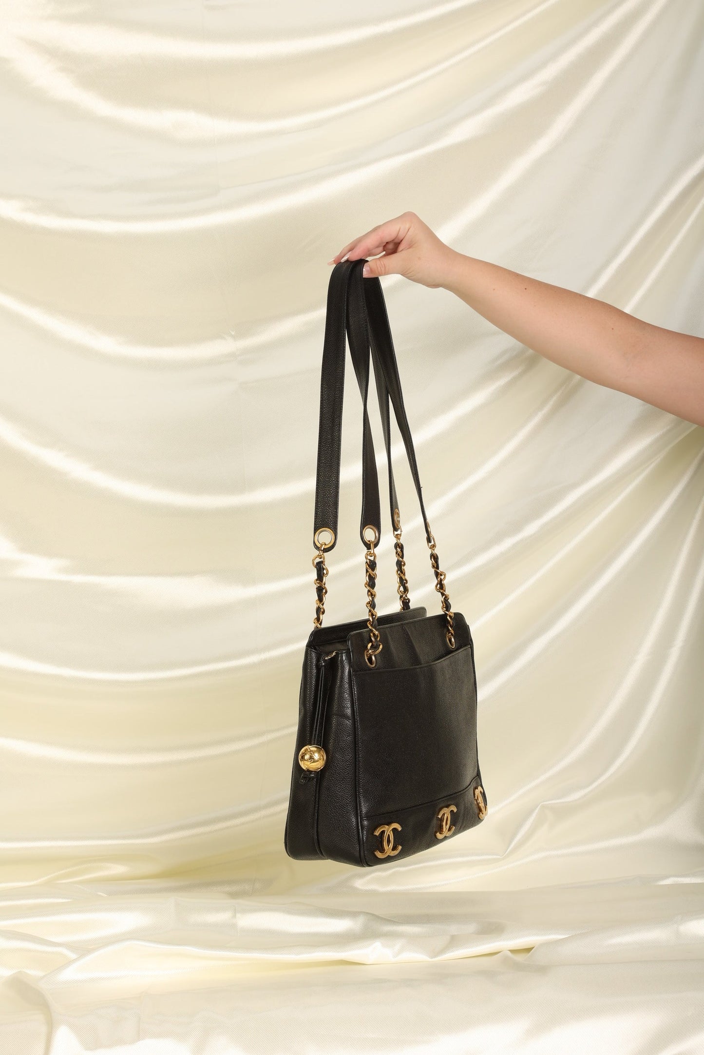Chanel Caviar Logo Tote