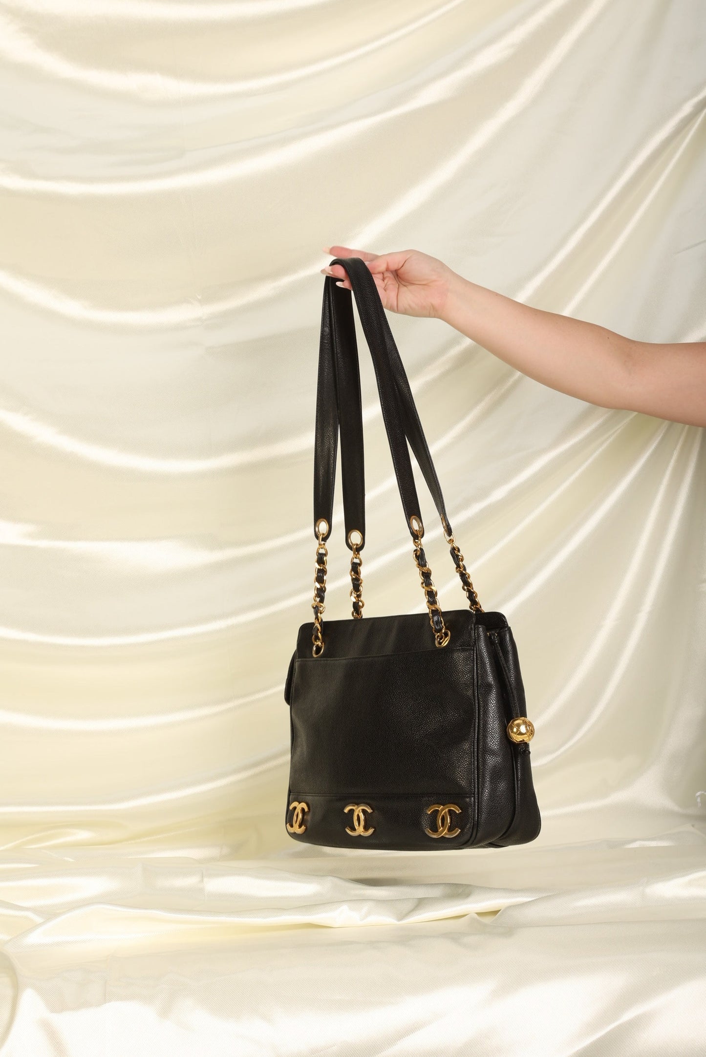 Chanel Caviar Logo Tote