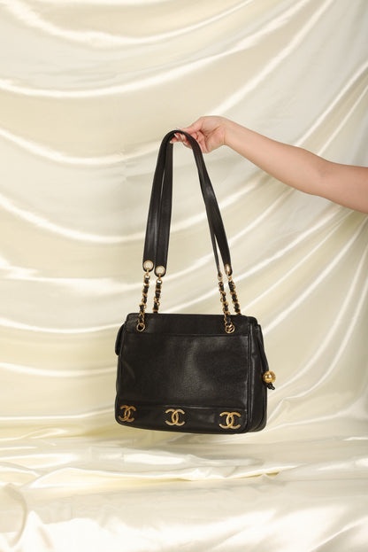 Chanel Caviar Logo Tote