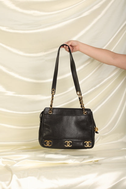 Chanel Caviar Logo Tote