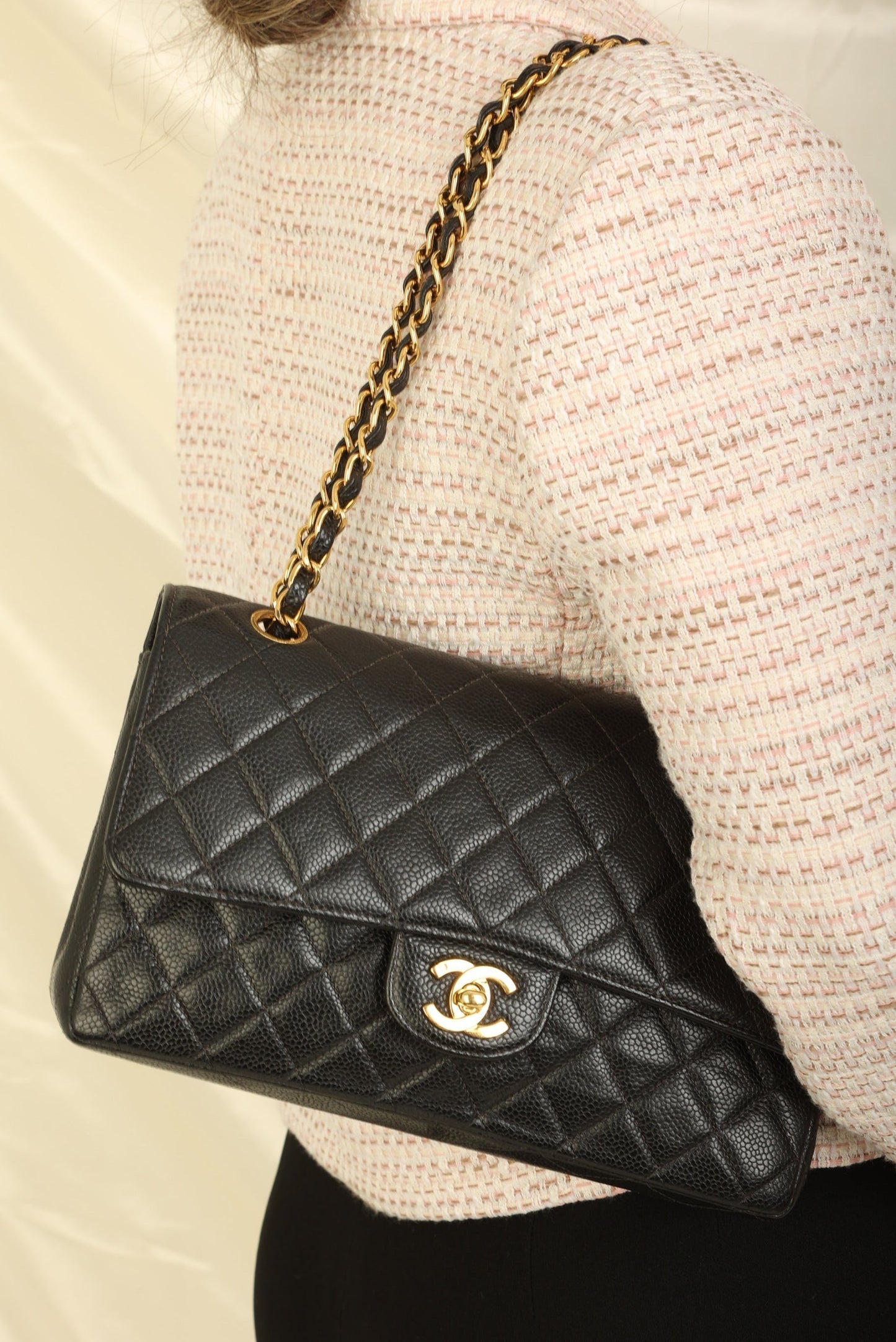 Chanel 2005 Caviar Medium Double Flap